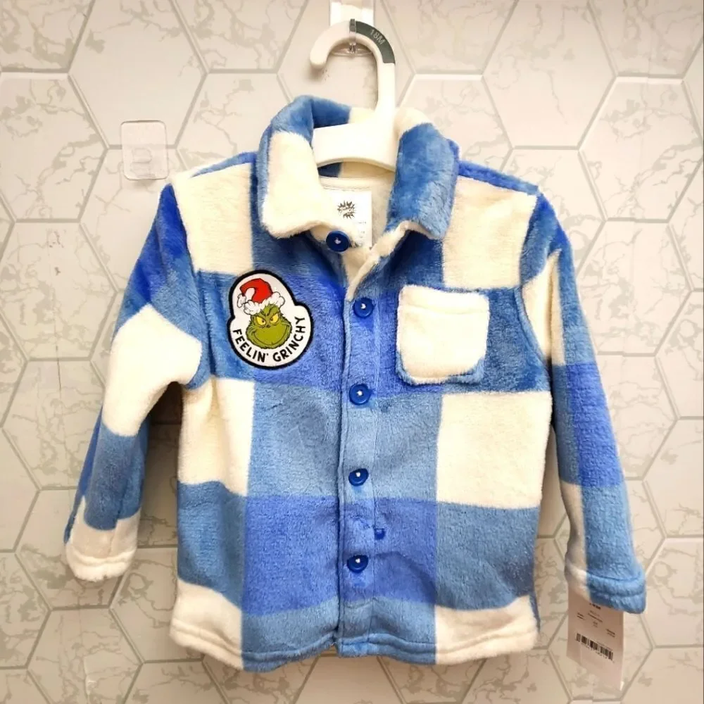 Nwt Baby Boy's The Grinch Printed Jacket, Size 18 months